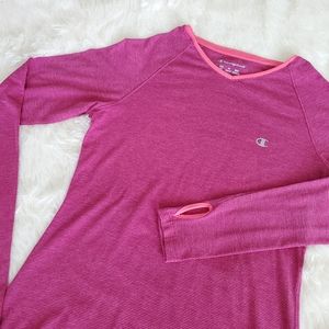 Champion Striped Pink Athletic Top - long sleeve